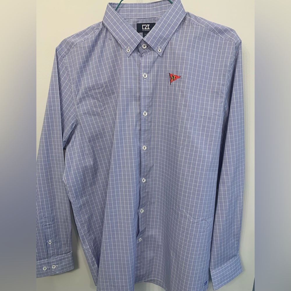 Men’s button down shirt Cutter & Buck with “Annapolis Yacht Club” emblem; NEW